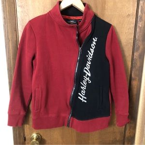 Harley-Davidson® Women's Small Casual Biker Zip Fleece Activewear Jacket Red
